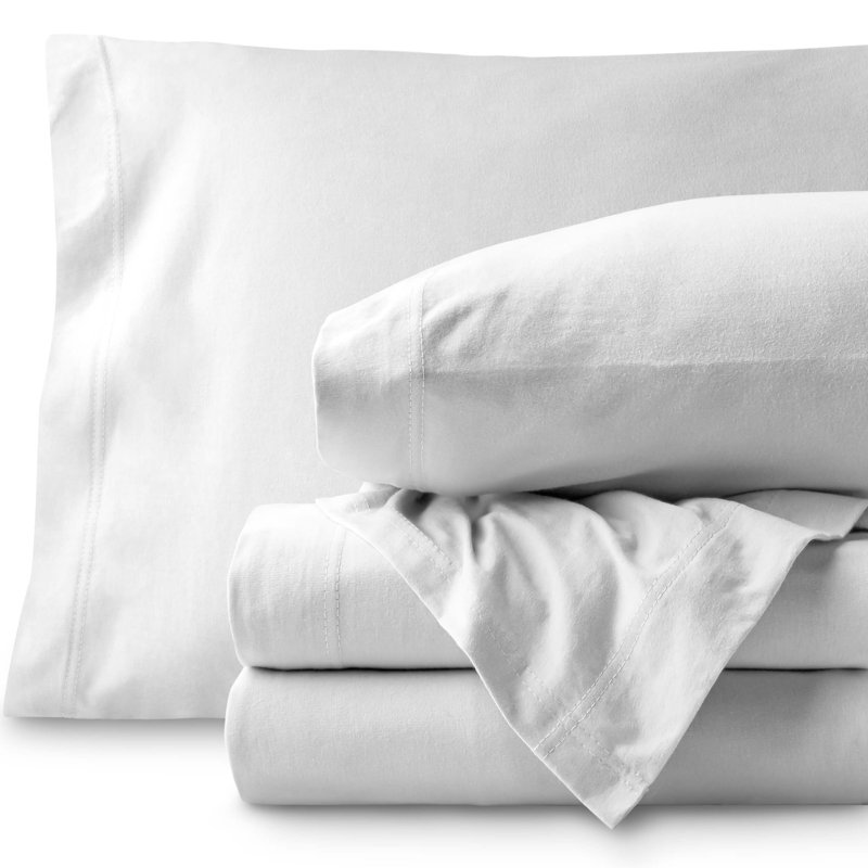 Twin XL Cloud Grey Organic Cotton Jersey Sheet Set