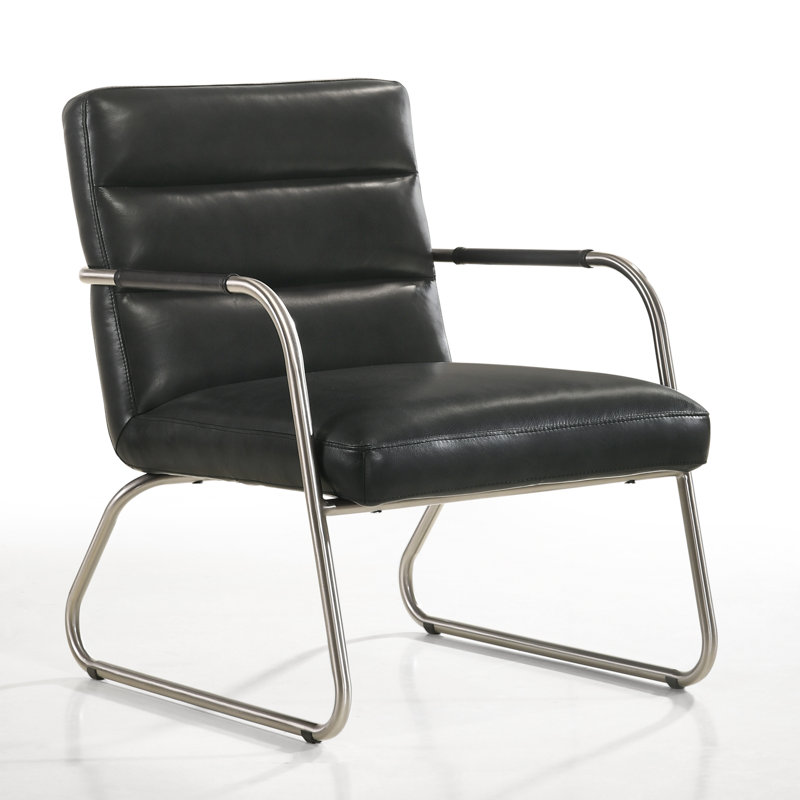 Fauteuil Ashonti, Cuir véritable noir