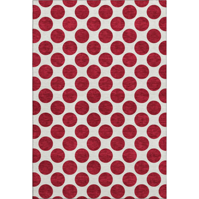 Premium Machine Washable Prisco Red Rug