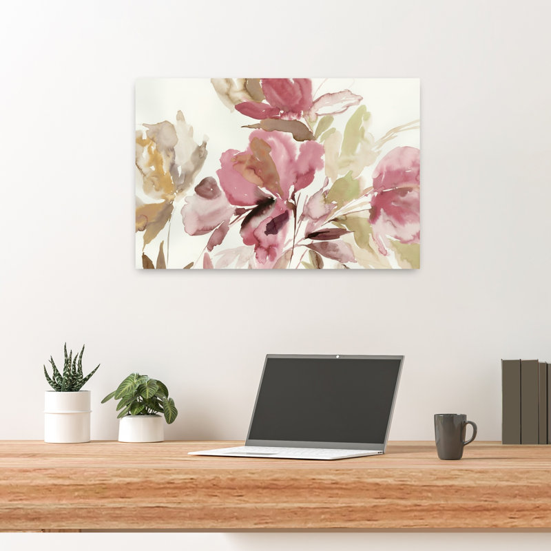 Été, jardin, délice, art floral délicat et abstrait, H 16 po x l 24 po