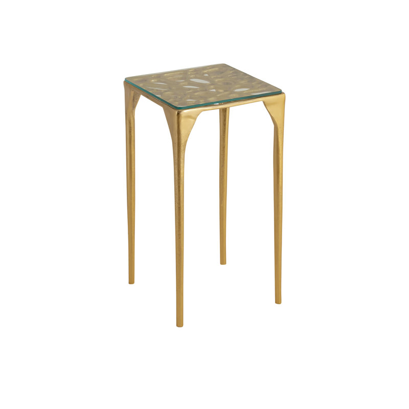 Marjorie Skouras Glass Top End Table
