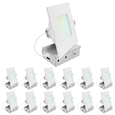 Luminaire carré à DEL 5 pouces LUXRITE, mini panneau lumineux rétroéclairé ECO, 5CCT 2700K-5000K, 1200LM, 13W, 100 °, intensité variable triac 10% à 100% ETL