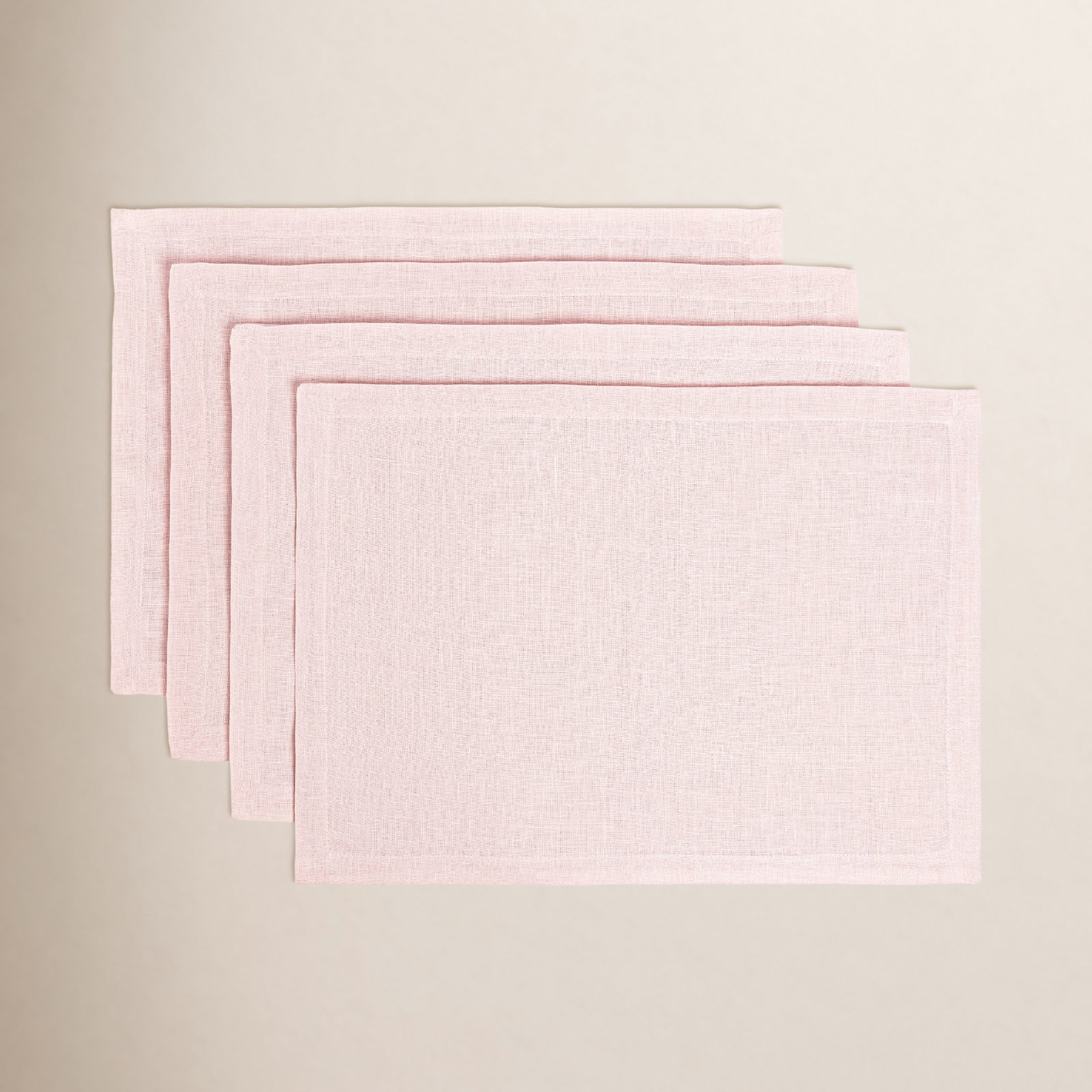 Over&Back 100% Linen Woven Placemats, Set of 4, Pink