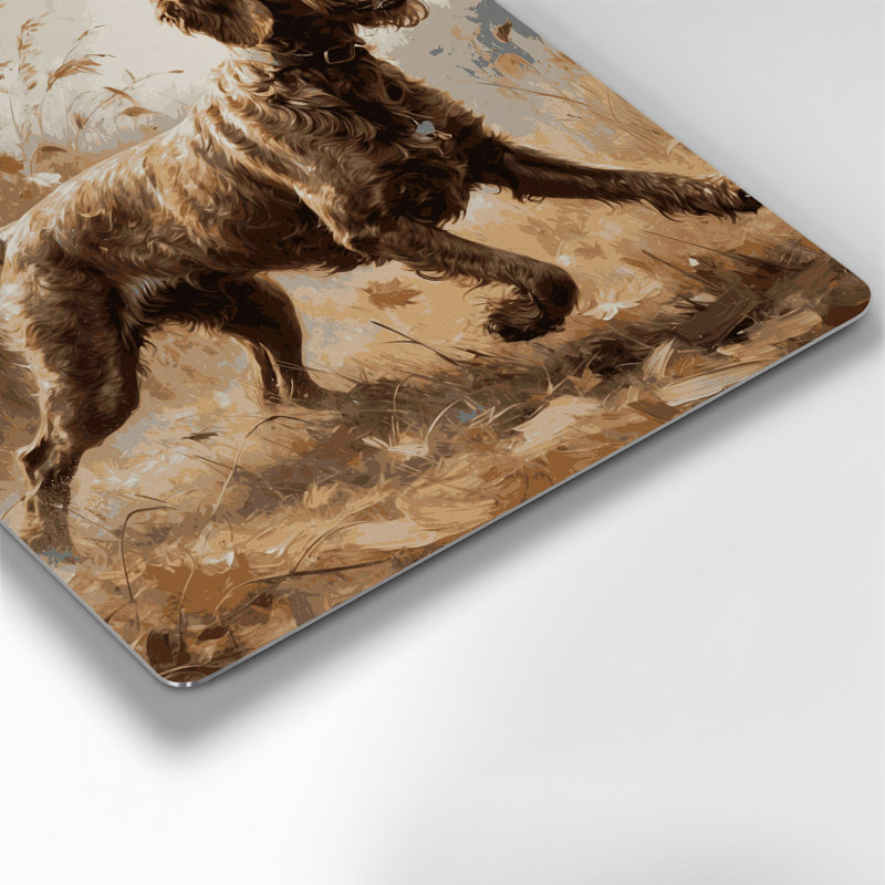«Dogs Wirehaired Pointing Griffon», art mural en métal brun, H 32 po x l 32 po