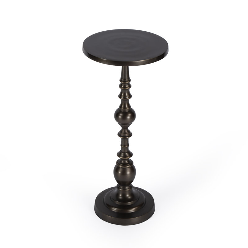  Table de bout contemporaine à piédestal en métal 23 po Contemporary