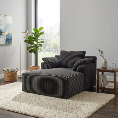 46.5" W Oversized Cloud Chaise Lounge Deep Seat Corduroy Upholstered No Assembly
