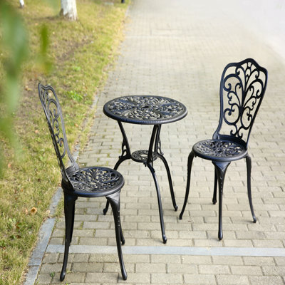 Choice Products 3-Piece Outdoor Rust-Resistant Cast Aluminum Patio Bistro Set