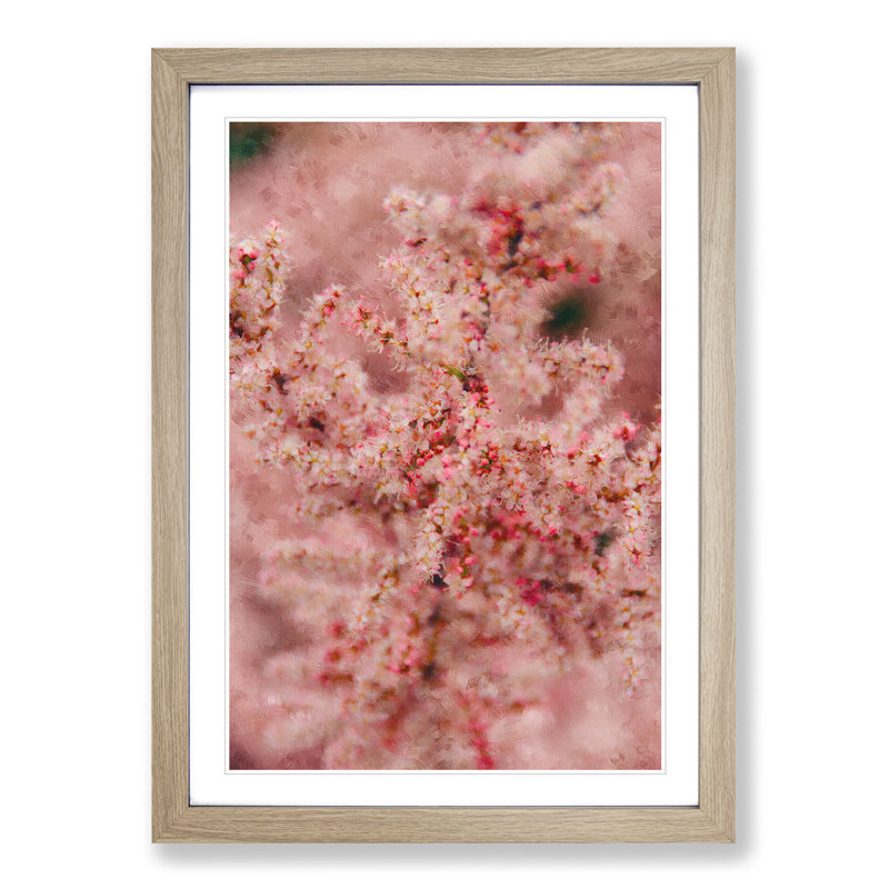 Cherry Blossom - Picture Frame Painting Print on MDF, Oak Framed, 87cm H x 62cm W x 2cm D