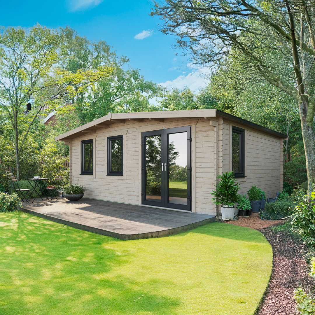 Powersheds 16 x 20ft Chalet Log Cabin, Doors to the Right - 44mm
