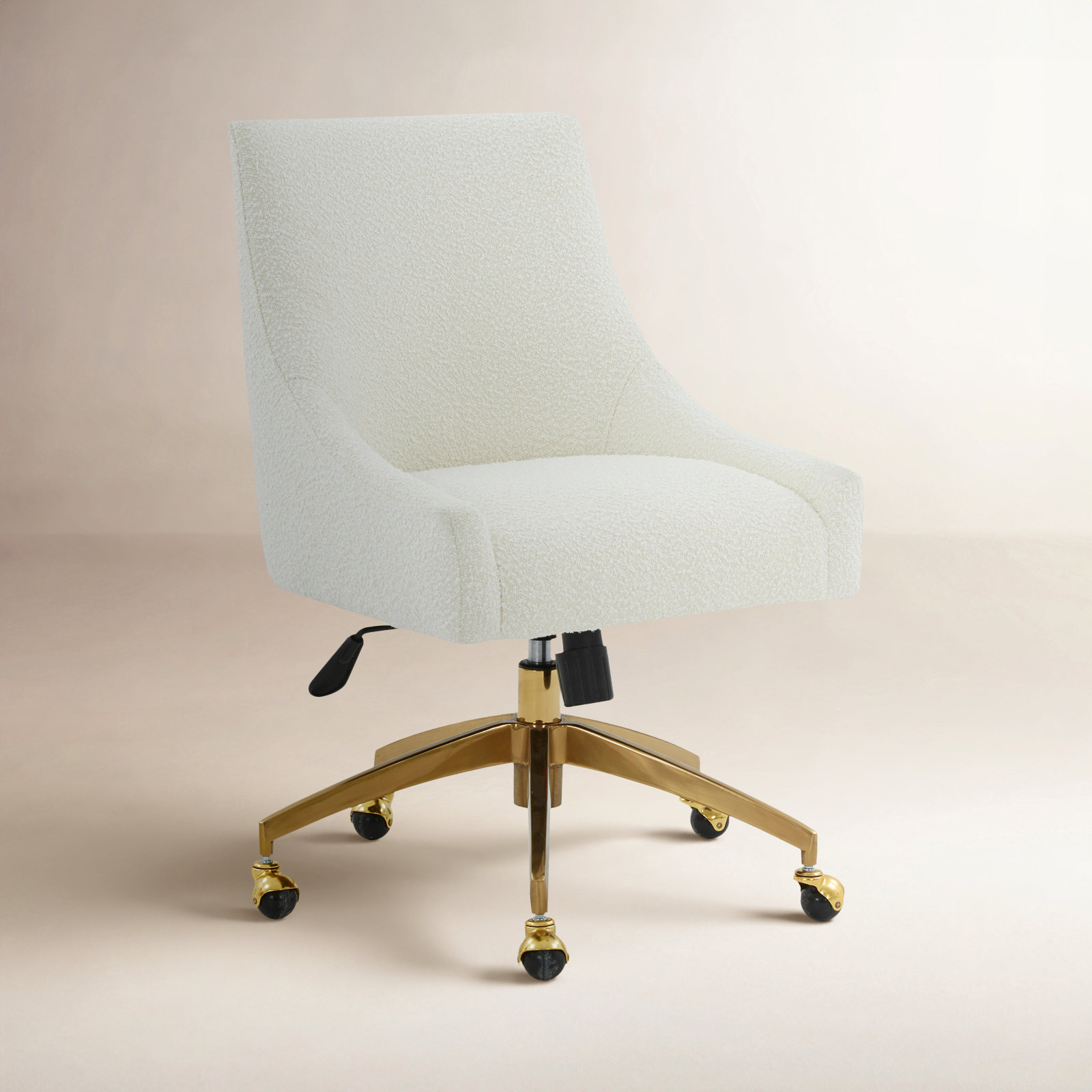 Orna Office Chair, Gold, Ivory/Gold Boucle