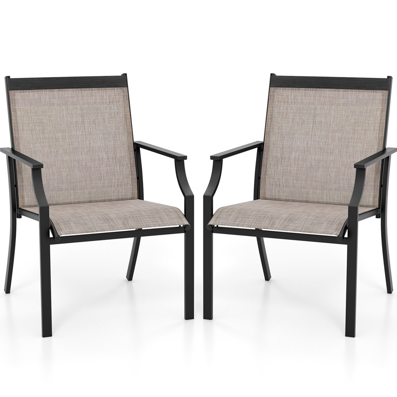 Fauteuil de salle à manger d'extérieur en métal Dequane, Brun