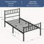 Minimalist Metal Bed Frame with Slatted Headboard-682358408-800080578