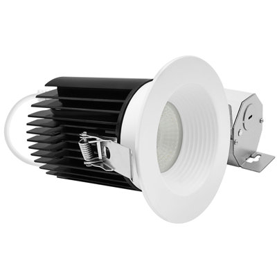 LUXRITE 4" LED Recessed Light, Regressed Canless Spotlight, 5CCT, 60º, 22W, 1700LM, Interchangeable Round White Baffled Trim, Dimmable IC & Wet