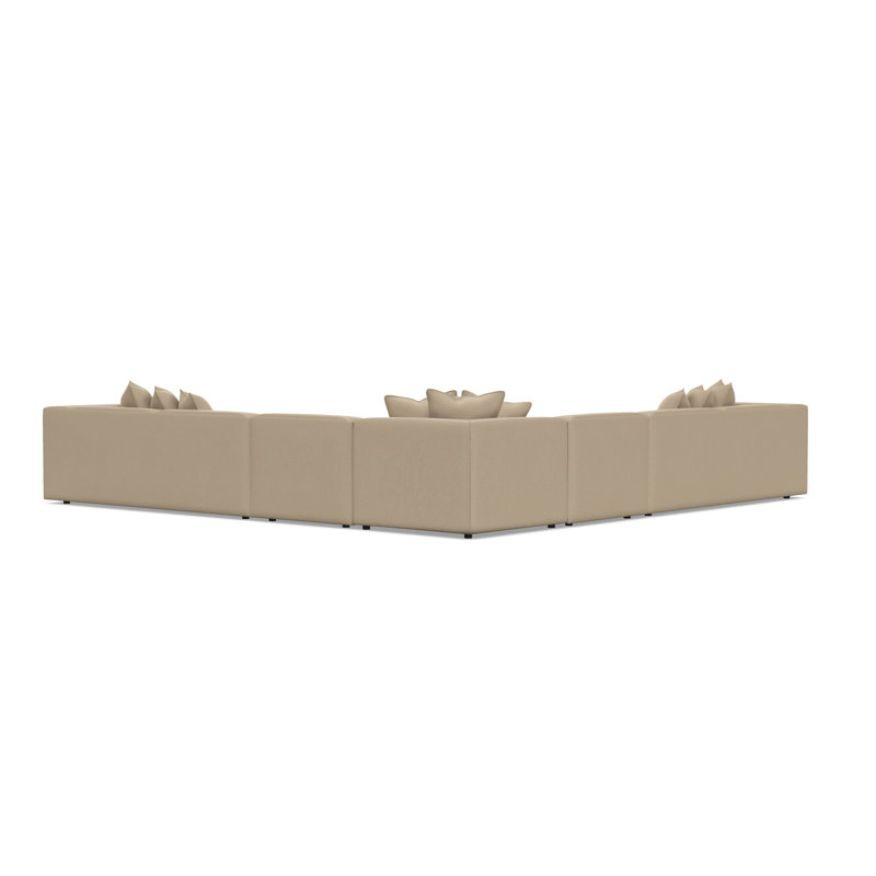 Bernhardt Bliss 5-Piece Fabric Sectional, 28" H x 160.5" W x 160.5" D, Taupe Polyester