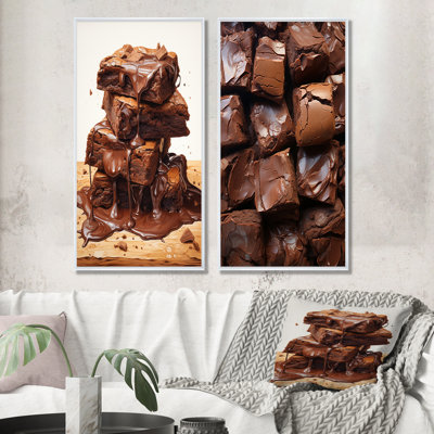 Cocholate Rush Brownies - ensemble d'art mural sur toile Desserts, 2 pièces