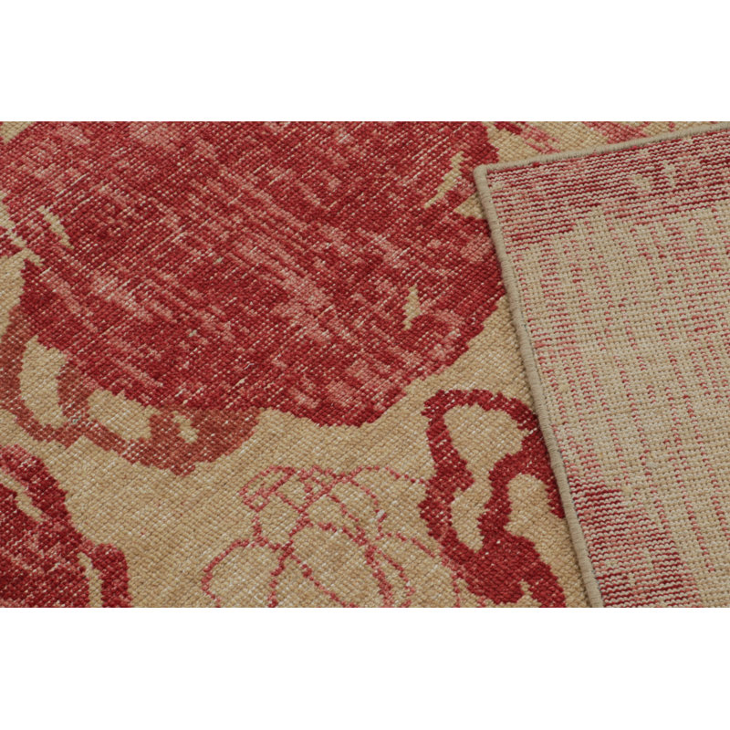 Distressed Homage Hand Knotted Wool Animal Print Area Rug, Runner 3' x 12'