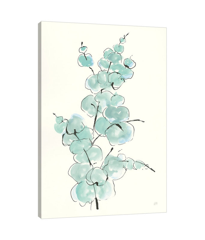 "Eucalyptus Branch IV", toile tendue par Chris Paschke, H 42 po x l 28 po x P 1,5 po