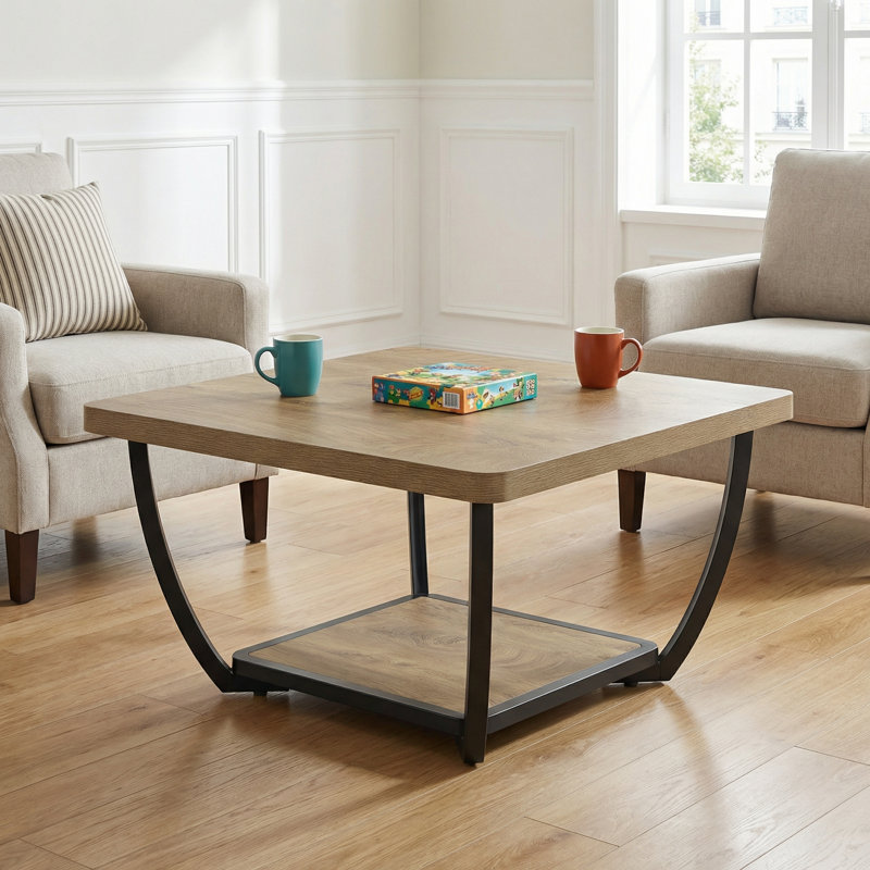 Table basse carrée avec rangement, table basse 31,5 po Farmhouse