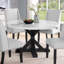 Table de salle à manger ronde Yanis Modern Elegance de 54 po, base en bois d'acacia massif
