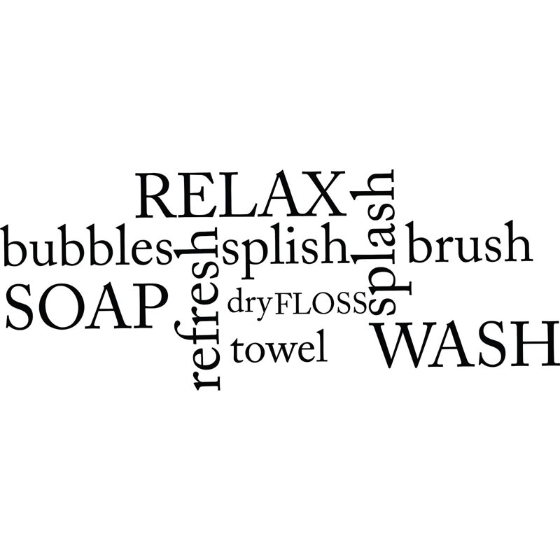 Décalcomanie murale texte de salle de bain