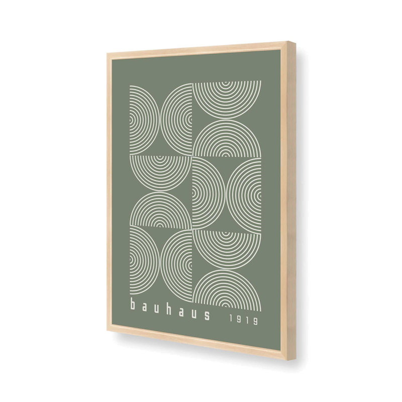 «Green Bauhaus Composition II», reproduction, H 37 po x l 25 po x P 1,25 po, Reproduction encadrée sans passe-partout