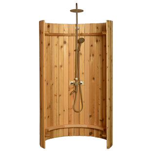 Douche d'extérieur Ellipse en cèdre rustique