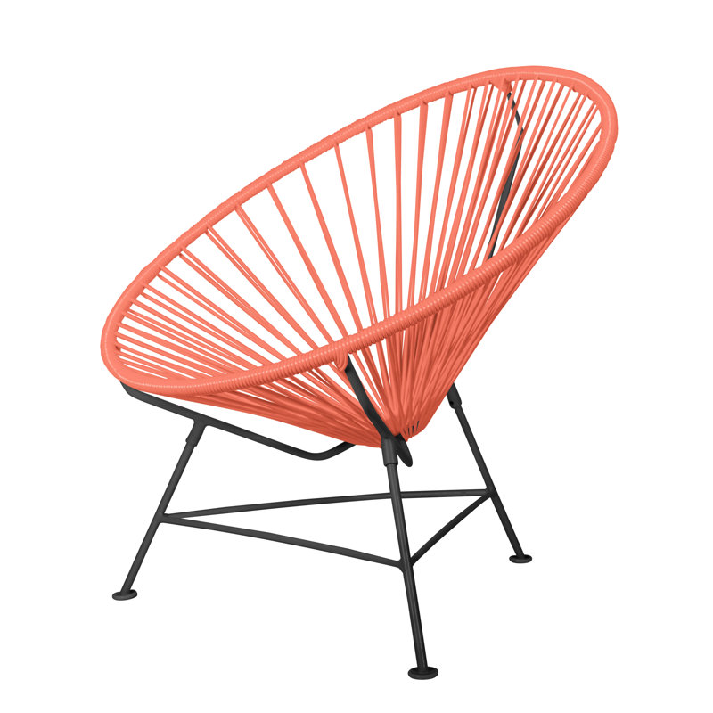 Innit Indoor Handmade Lounge Chair, Coral Weave/Black