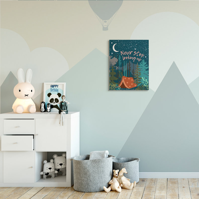 Never Stop Look Up Up, ciel nocturne, Toile tendue, H 20 po x l 16 po x P 1,5 po