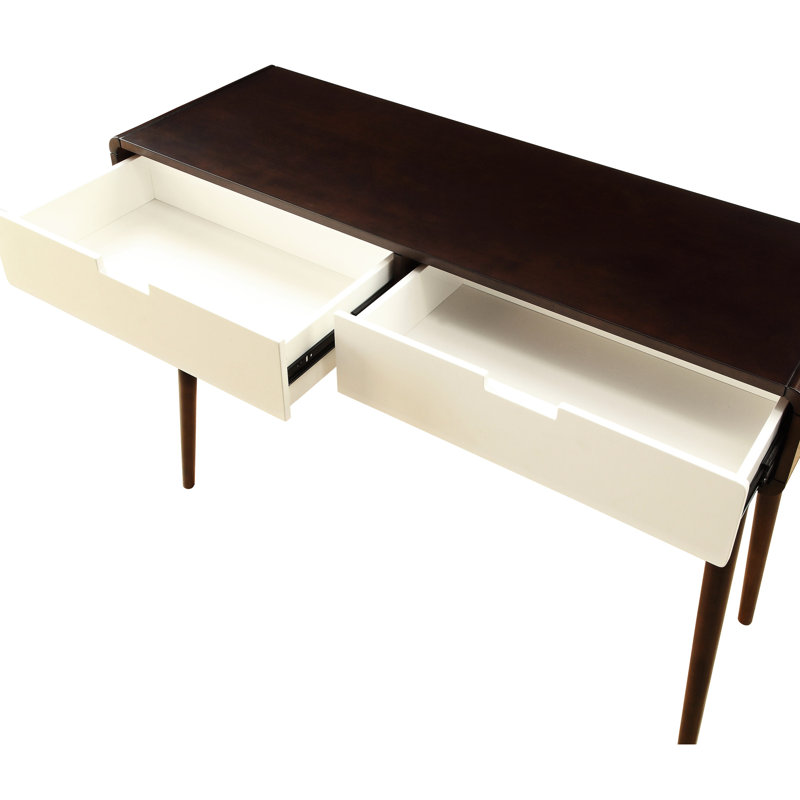 Blanche et blanche avec 2 tiroirs, Mid-Century