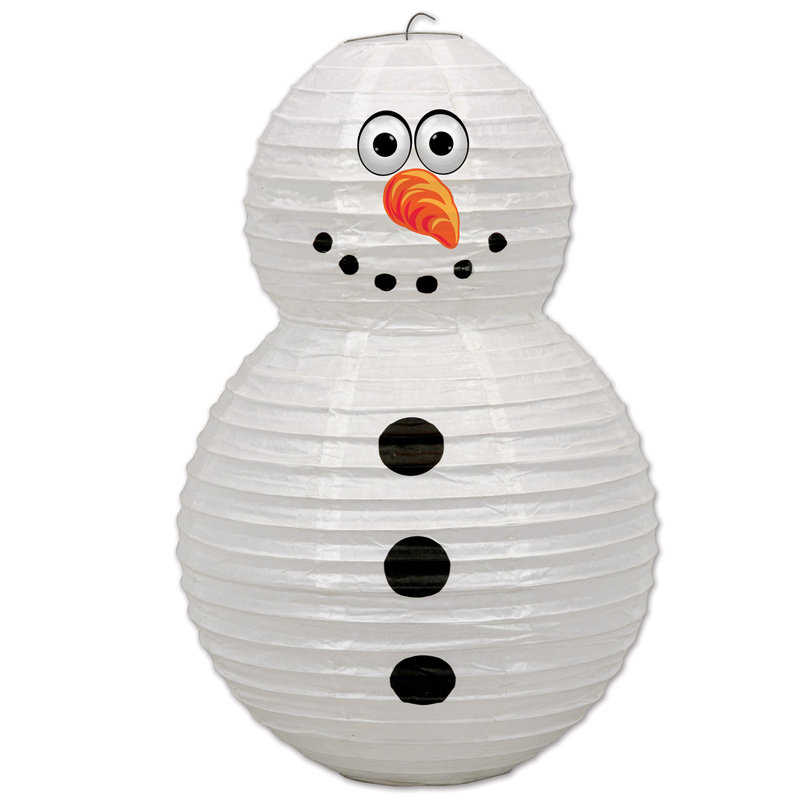 Lanterne de Noël en papier bonhomme de neige