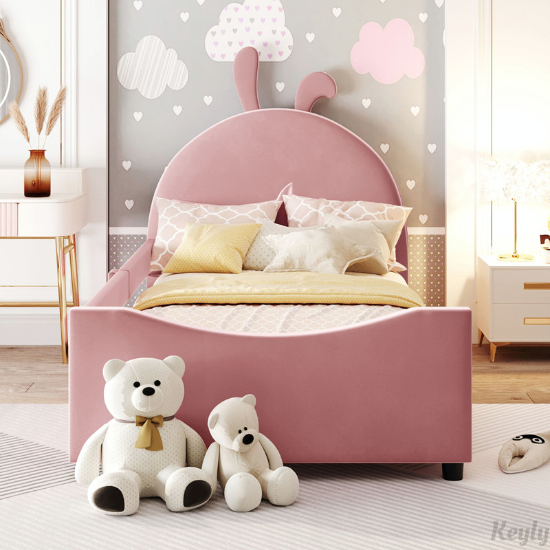 Alafia Upholstered Platform Bed, Pink