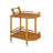 29 Inch Tall 2-Tier Wooden Wine Table With Oak Finish, Perfect For Displaying And Serving In Elegant Home Settings.