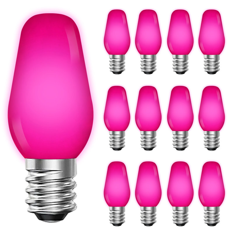 0,5 W, ampoule DEL à intensité variable C7 DEL, base, Rose