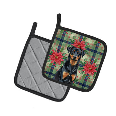 Paire de poignées Beauceron Christmas Poinsettas