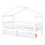 Lit simple en bois avec deux tiroirs-124917716
