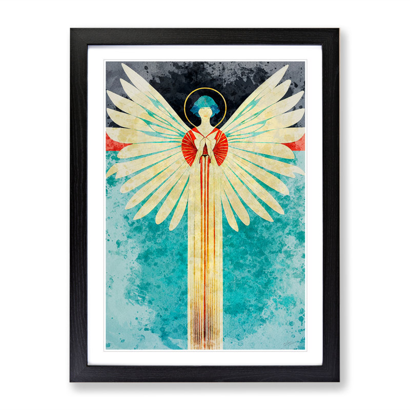Reflection Of An Angel - Wall Art, 66cm H x 48cm W, Black Framed, White