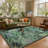 Botanical Forest Area Rug for Living Room, Washable Jungle Soft Low Pile Floor Cover, Non Slip Stain Resistant Carpet-432375195-432375172