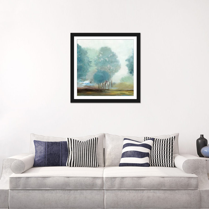 « bleuet hill i, square », impression sur toile, H 24 po x l 24 po x P 1 po, Papier d'art encadré noir, Blanc