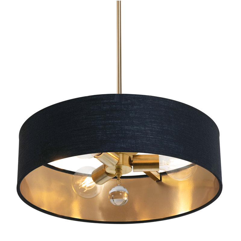 Luminaire suspendu Woodvale - 18 po, Noir / or, Laiton satiné