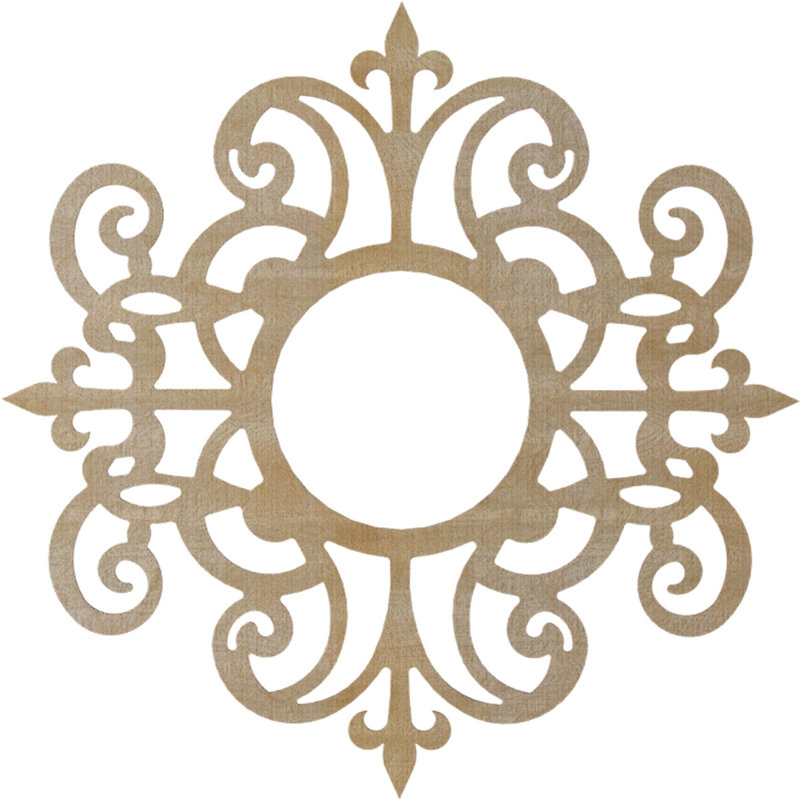 Médaillon de plafond en bois Dijon, Bouleau, H 38 po x l 38 po x P 0,38 po