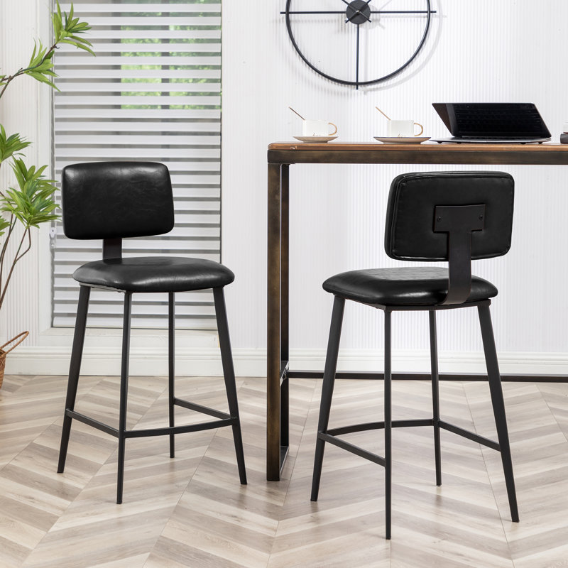 Tabouret de bar Breina, Noir