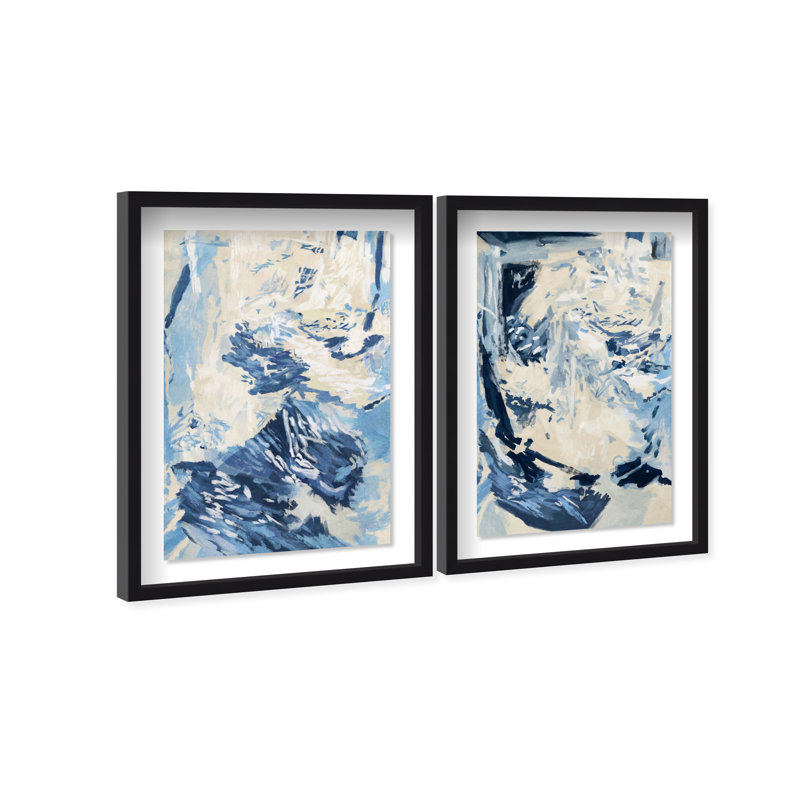 Coastal Feel Set Shadowbox Abstract Print by Oliver Gal, Black Frame, 10 x 15, 11.5"H x 16.5"W, Black Shadowbox