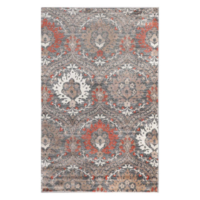 Fanrum Oriental Vintage Floral Damask Indoor Area Rug