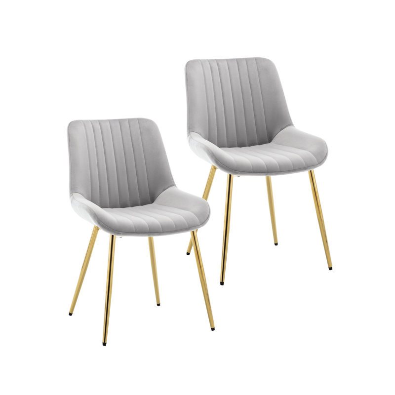 Chaise d'appoint rembourrée en velours Alannah, gris