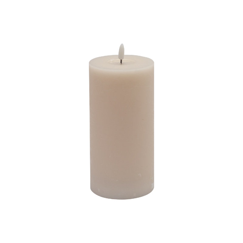 Grande bougie colonne sans flamme champagne, Rose