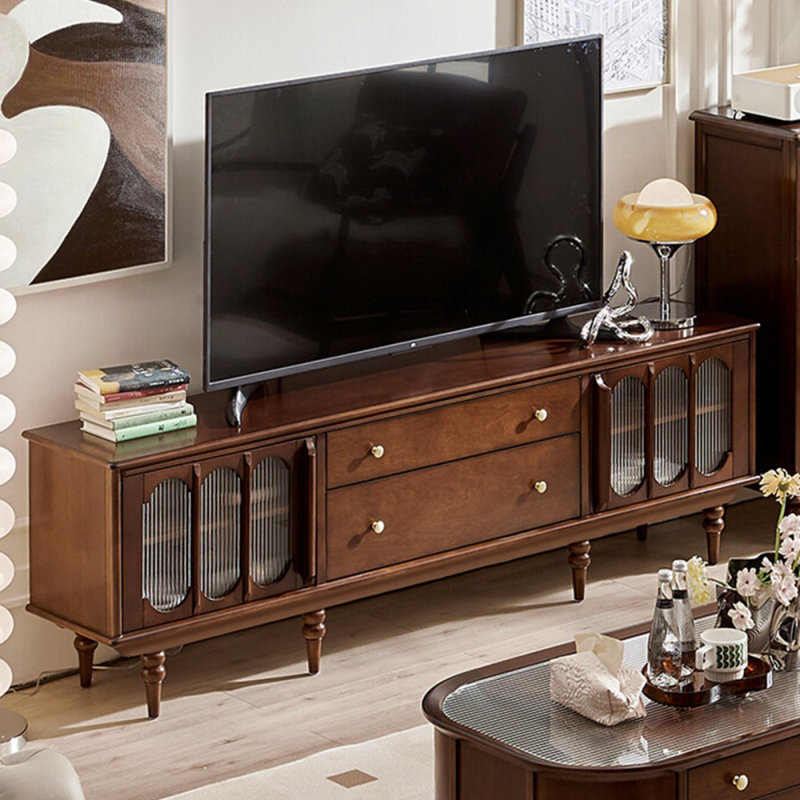 Meuble télé en bois manufacturé brun noyer +, 78.74"