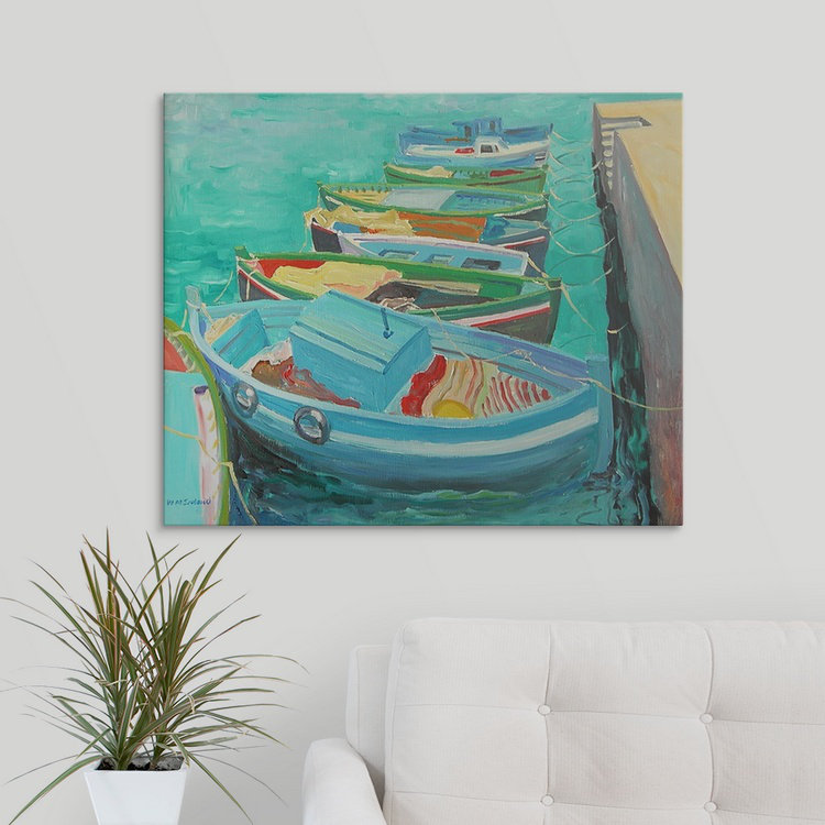 « bateau blue, 2003 » par william ireland, reproduction d’art, H 24 po x l 30 po x P 1,25 po, Toile