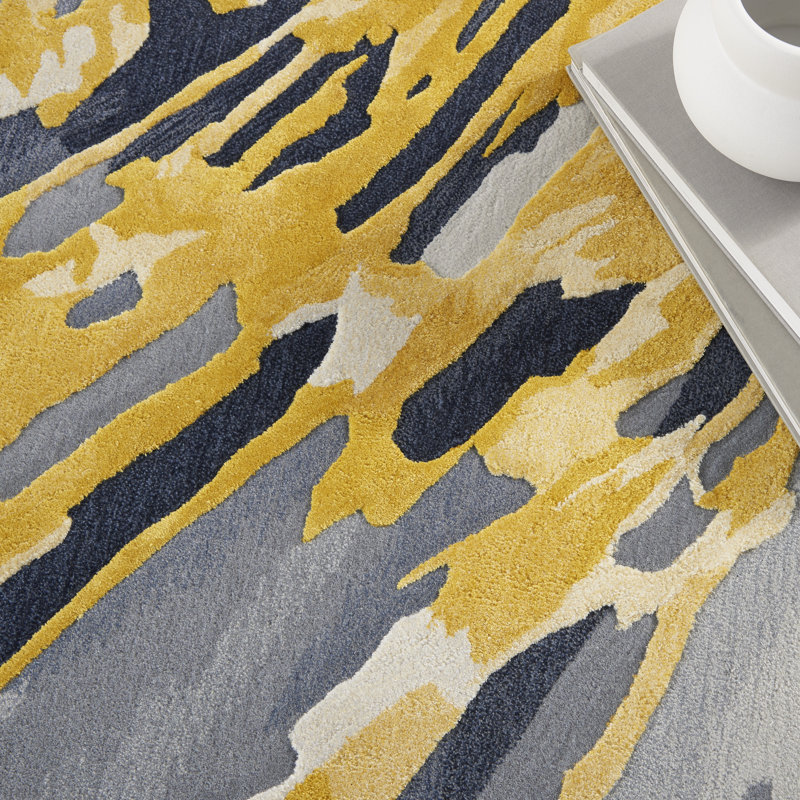 Chamarra Abstract Wool Hand Woven Area Rug, Rectangle 236 x 297cm