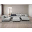 Canapé modulaire en microfibre avec repose-pieds Behadil-215865946-215865947