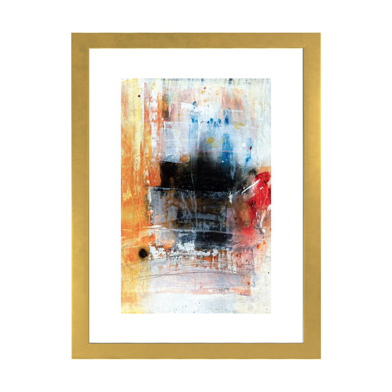 " Dot " by Macchiaroli, 32" H x 24" W x 1" D, Gold Framed Fine Art Paper